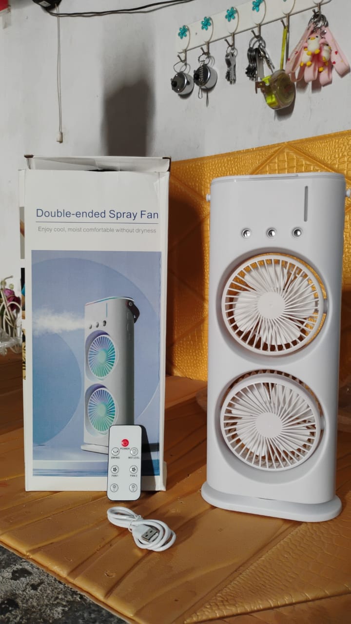 Electric Fan Desktop Double-Head Powerful Air Cooler (1 Pc / With Remote / Plug and Play) Electric Fan Desktop Double-Head Powerful Air Cooler (1 Pc / With Remote / Plug and Play)